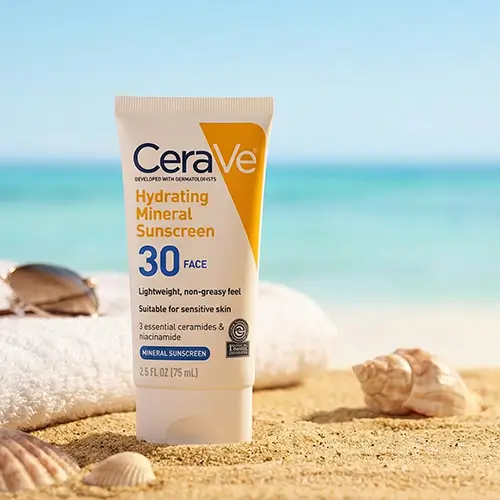 تصویر کرم ضدآفتاب مینرال سراوی SPF 30 | آبرسان، فاقد چربی، مناسب پوست حساس