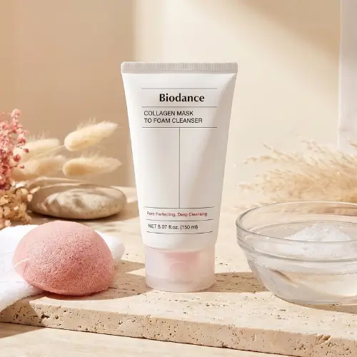 تصویر فوم شستشوی کلاژن بایودنس Biodance Collagen Mask to Foam Cleanser مناسب انواع پوست حجم 150 میلی لیتر